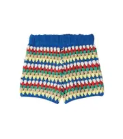 [The New Society] The New Society Serifos striped crochet cotton shorts Y 16 multicoloured