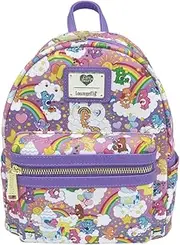 [Loungefly] Exclusive Care Bears Rainbow All Over Print Double Strap Shoulder Bag, Multicolored