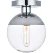 Living District LD6053C Eclipse 1 Light 8 inch Chrome Flush Mount Ceiling Light