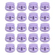 0.7x0.8" Cord Locks, 30 Pack Double Hole Spring End Toggle Stopper, Light Violet