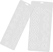 MUELODSIC 2pcs Quilting Templates Plastic Patchwork Quilt Ruler Embroidery Craft Stencil