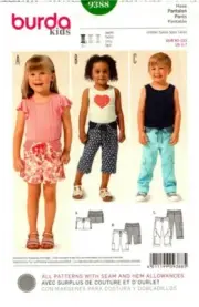 Burda Sewing Pattern 9388 Girls Boys Pants Size US 2-7 NEW