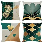 Cushion Cover 4PCS Soft Geometric Simple Classic Throw Pillow Cover Faux Linen Cushion Case Pillowcase for Sofa Bedroom Superior Quality Machine Washable for S