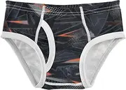 [Joisal] Ball Paddles Cute Boys' Underwear Tag Free Briefs for Boys, Abstract Geometric Pattern Black, 3 Years