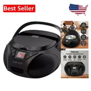 Top-Loading CD Player Boombox with Bluetooth & Aux Input - Travel-Friendly
