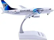 Pre-Built Model Aircraft 15CM for EgyptAir B737-500 SU-GBH Scale Model Plane 1:200 Diecast Aircraft for Aviation Lovers with Stand Miniature Airplane Model
