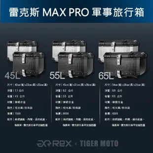 【老虎摩托】雷克斯 REX 軍事旅行箱 REX MAX PRO 鋁製行李箱 迺哥推薦 一年保固 鋁箱 摩托車後箱