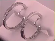 14k White Gold Round Diamond Inside Outside Hoop Earrings 1/2 Cttw