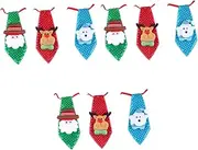 [SHERCHPRY] 3sets Necktie Christmas Decorations Sequin Tie Santa Deer Bear Patterns Outdoor Christmas Decor Holiday 3pcs*3