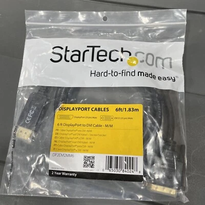 STARTECH DP2DVIMM6 6FT DISPLAYPORT TO DV CABLE ***FREE SHIPPING***