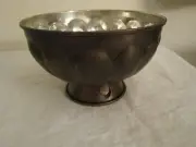 HIREF Silver-Lined Hammered Copper Bowl made in Turkey 4.5" High x 7.5" New/ Box