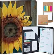 Padfolio for Men and Women – Leather Portfolio with Sunflower Bible Cover Design, Business Card Holder, Resume Folder, Stylish Leather Folder, Versatile Document Holder – Office Accessory