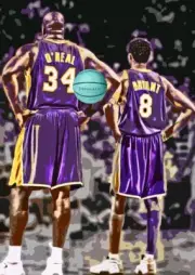 DEATH NYC ltd signed street art print 45x32cm Kobe Bryant Shaquille O'Neal Shaq
