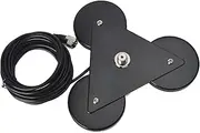 HYS Heavy Duty Mobile Car/Truck SO-239 8.8inch Triangle Magnet Mount Base W/5M(16.4ft) RG58 Coaxial Cable PL-259 Plug