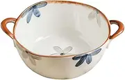 Soup Bowls with Handles Noodle Ramen Curry Bowl,Ceramic Bowl,Soup Bowl Microwave Safe,Udon Noodle Bowl,Ramen Bowl Ceramic,Pho Bowls Large-white-A-25x20x10cm,1700ml(Color:White a)