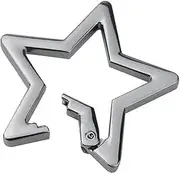 [Jizlan] Star Shaped Stainless Steel Keychain Clip Carabiner Snap Hook Holder Hook Clip Key Holder Carabiners for Keys and Wallet Accessory with Key Chain Rings