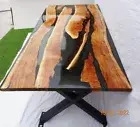 Black Epoxy Table Tops-Resin River Table-River Epoxy Table- Resin Coffee Table