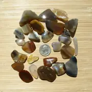 8oz Polished Agate Lot Mixed Stones Slices and Geode Rocks Gray Brown Crystals