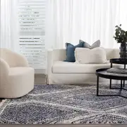 Brand Ventures Mansour Harlequin Blue Geomteric Rug