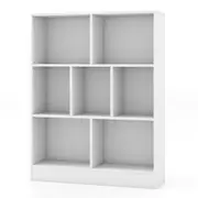 Giantex 7-Cube Bookshelf 3-Tier Storage Organizer w/2 Anti-Tipping Kits Display Shelf White