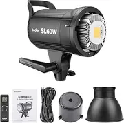 Godox SL-60W Dimmable Continuous Output Lighting CRI95+ Qa>90 5600 K Daylight Studio LED Video Light Lamp w/Controller + Bowens Mount for Video Recording Wedding Outdoor Shooting