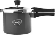 Pigeon By Stovekraft Hard Anodised Pressure Cooker with Outer Lid Induction and Gas Stove Compatible 3 Litre Capacity for Healthy Cooking (Black)