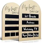 My First or Last Day of School Photo Board, Back to School Sign Chalk Board, School Sign Photo Props, Wooden 1st Day School Chalkboard of Preschool Pre-K, Kindergarten