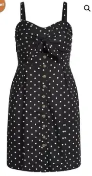 City Chic Small Dress Tie Spot Plus Size 16