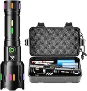 GIIGOEMY Model 2024 Rechargeable High Brightness 100000 Lumens Super Bright Flashlight