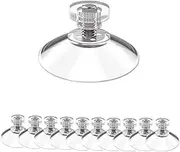 Weforu 10 Packs Suction Cup Glass Suction Pads 40mm Clear PVC Transparent Screw Hooks Sucker Without Hooks/Extra Strong Adhesive Suction Holder