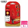 【太星電工】福祿壽LED吉祥神明燈泡E12/0.8W/紅光(6入) AND229R*6