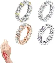 [JOCCOS] Zircon Shaping Cross Full Moissanite Diamond Ring, 2023 New Unclog Lymph Nodes Ring, Zircon Rings for Weight Loss…, 5, Silver