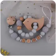 2pcs/set Personalised Dummy Clips Silicone Teether Set Pacifier Holders Soother