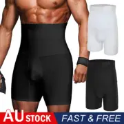 Mens High Waist Compression Boxer Shorts Body Shaper Girdle Underwear Pants