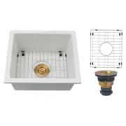 Bar Sink,Undermount Wet Bar Sink 16 X 18 Inch,Small White Composite Bar Sink