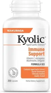 Kyolic Aged Garlic Extract Formula 103 Immune Support, 200 Capsules (Packaging M
