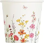 Crisky 150 Pack Paper Bathroom Cups 3oz Disposable Small Mouthwash, Elegant Floral Design, Hot/Cold Beverage Coffee, Dessert for Birthday Parties, Home-use, Picnics, Ceremonies