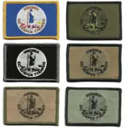 (6) Pack VELCRO® BRAND Fastener Morale Patch Virginia 3x2" Sized