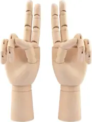Wooden Hand Model, 2 PCS, 7 Inches Left and Right Hand Mannequin Figures