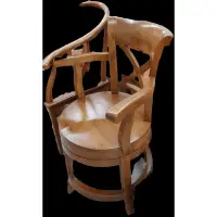 在飛比找蝦皮購物優惠-100%印尼柚木造型可360度旋轉原木扶手椅特價出清請先詢問