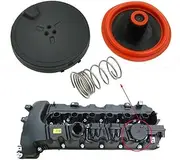 11127548196 New Engine PCV Valve Cover Repair Kit Valve Cap with Membrane N53, for BMW, E90 E91 E92 E93 E60 E61 F10 F11 E63 E64 Car Pcv Valve Cover