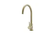 MEIR Round Kitchen Mixer Tap - Gooseneck Swivel - PVD Tiger Bronze