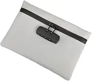 [Dickly] Lockable Money Purse Storage Organizer Bag Multipurpose Practical Card Holder with Combination Lock for Passport Watch Keys, Gray