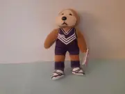 BEANIE KIDS – 15cm tall AFL BEAR BKAFLBT006 (In Dockers coloured Jersey).