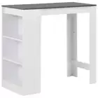 Bar Table with Shelf White