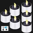 6 Pack Waterproof Solar Tea Lights with Dusk to Dawn Sensor for Garden Party