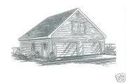 24 x 24 2 Car FG Garage Building Plans w/ Storage Attic & 9 Pitch Roof