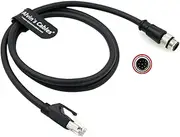 M12 Ethernet Cable M12 A-Code 8 Pin to RJ45 Shielded CAT6 Cable for Cognex in-Sight Series, Automation Application, Network Devices 2M/6.6ft