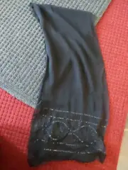 Banjara black w sequins 68 x 13 lovely 100% rayon scarf NWT awesome dry clean