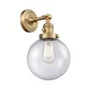 Innovations LG Beacon 8" Semi-Flush, Amber/B Brass/Seed Globe - 201FSW-BB-G204-8
